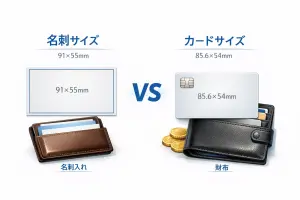 名刺とクレジットカードの比較イラスト