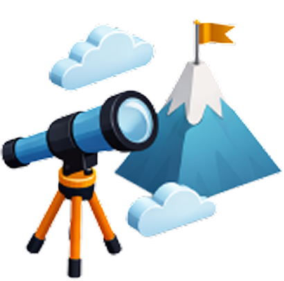 ビジョン望遠鏡と山アイコン