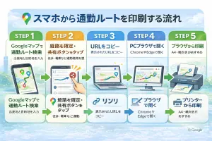 通勤ルートの手順を記載