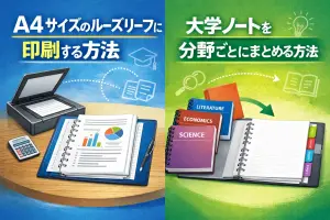 A4サイズのルーズリーフに印刷する方法　大学ノートを分野ごとにまとめる方法