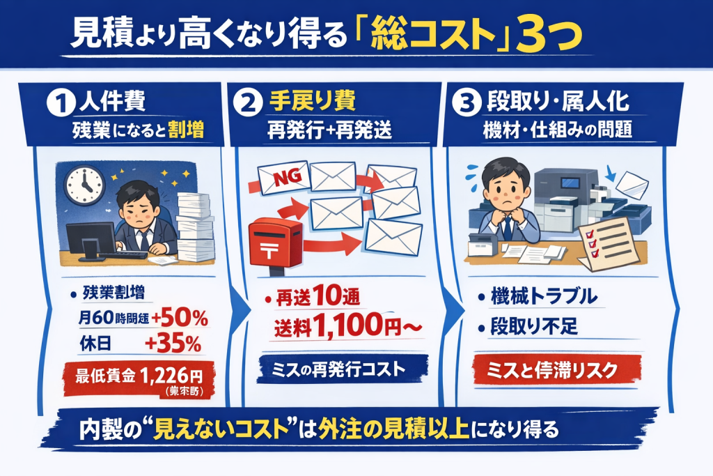 見積りより高くなり得る「総コスト」3つのイメージ画像