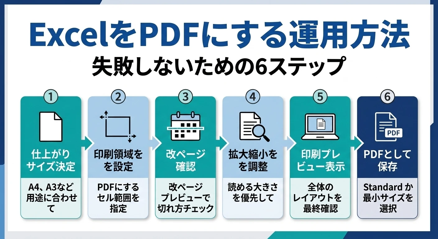 エクセルをPDFに変換するイメージ図