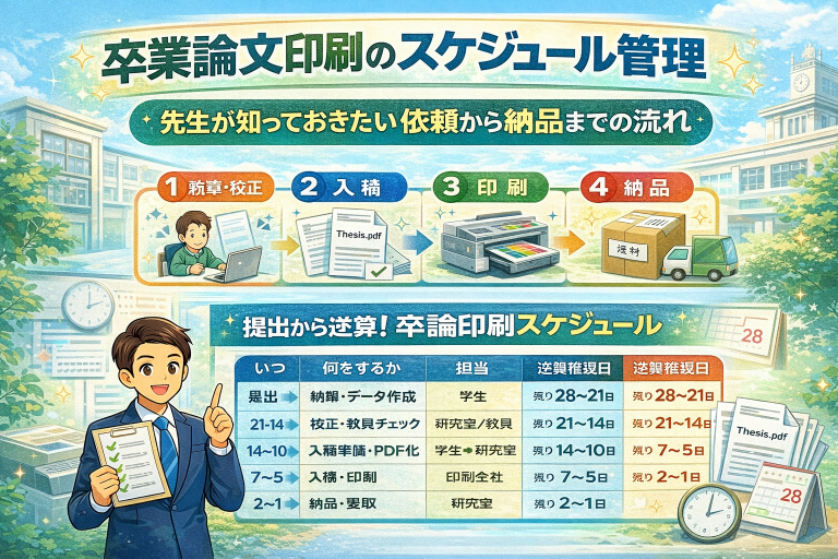卒業論文の印刷スケジュール管理