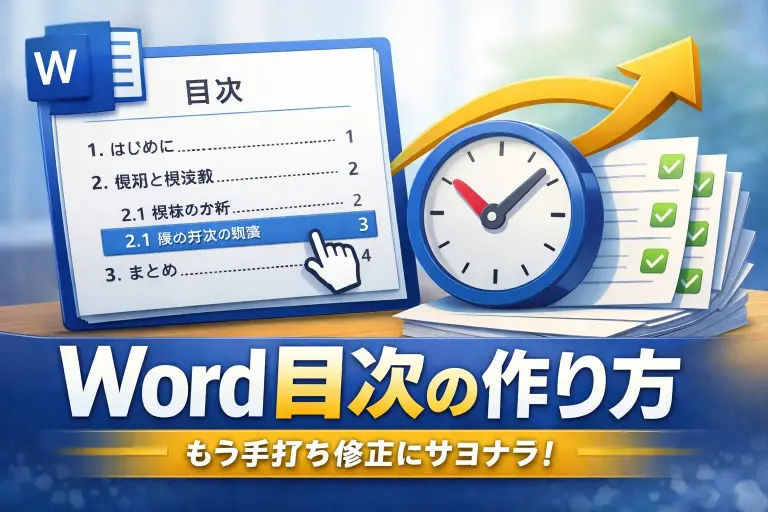 wordで目次の作り方を半自動化する方法　-崩れにくい文書の作り方-